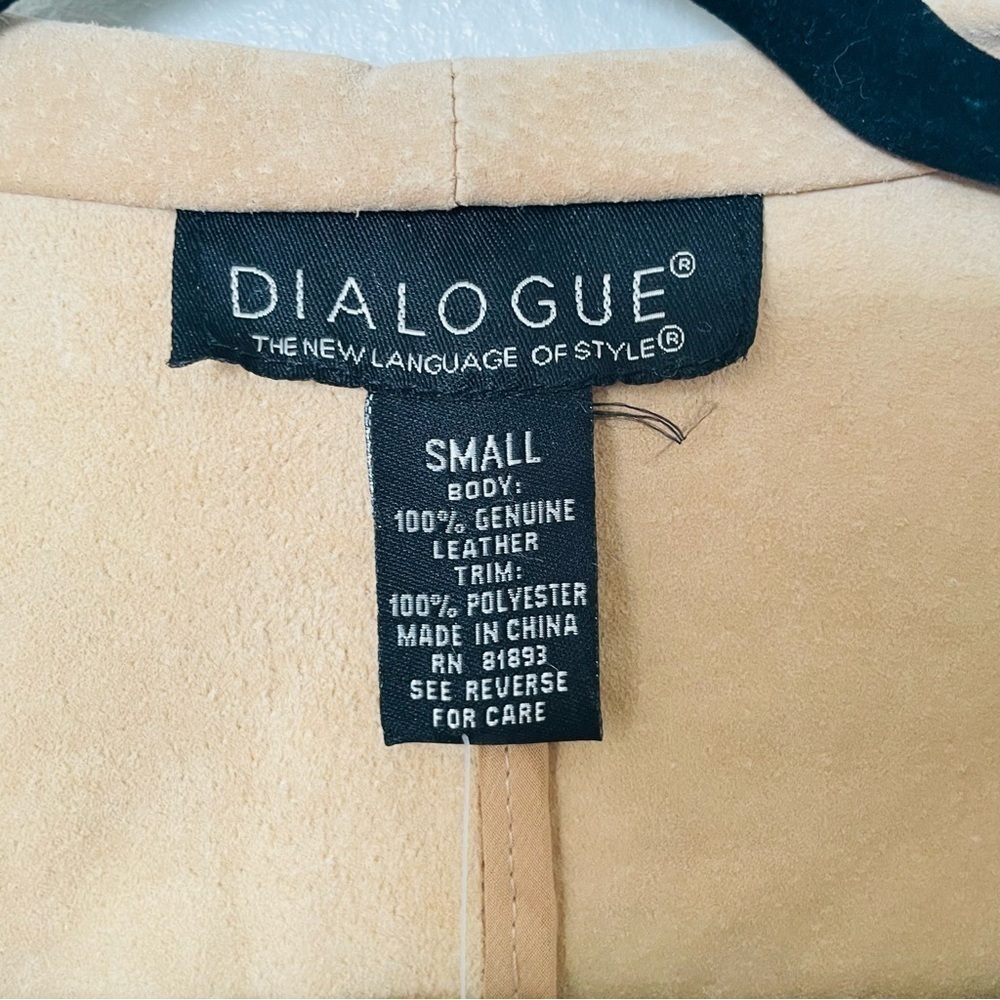 NWT Dialogue woman’s genuine leather jacket size Small openfront feminine winter - Picture 3 of 9